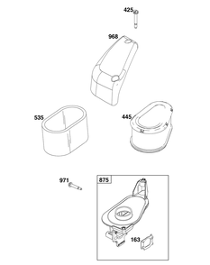 Air Cleaner Group Diagram and Parts List for 100802-0222-H5 100000 - 19Z999 Briggs and Stratton Engine